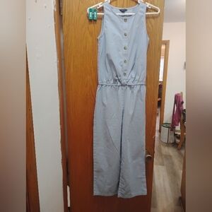 Nautica Girls Light Blue Sleeveless Wide Leg Jumpsuit